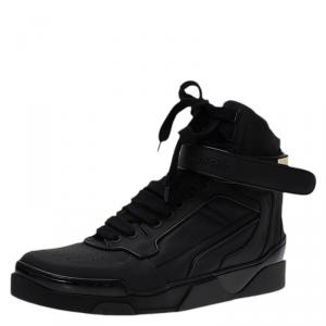 Givenchy Black Leather High Top Sneakers Size 44