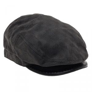 Pre Owned Gucci Black Guccissima Cap Size S