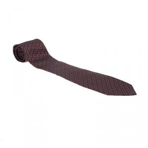 Pre Owned Gucci G Monogram Tri Color Floral Woven Silk Tie