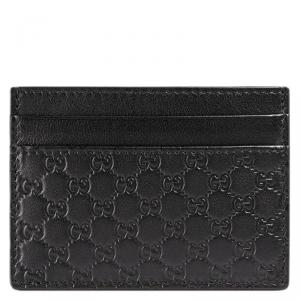 Gucci Black Microguccissima Leather Card Case