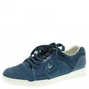 Gucci Light Blue Suede Interlocking GG Lace Up Sneakers Size 45