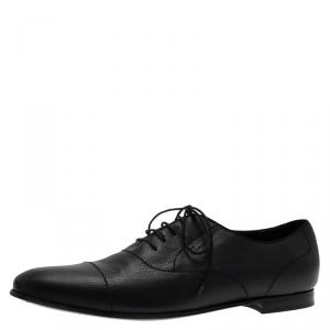 Gucci Black Leather Lace Up Oxfords Size 44.5