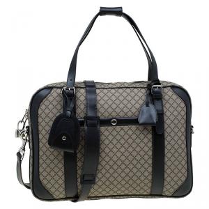 Gucci Black/Beige Diamante Canvas Briefcase Bag