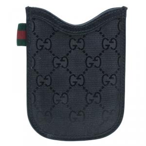 Pre Owned Gucci Black Guccissima Canvas and Leather Blackberry Case