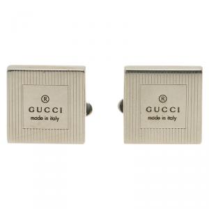 Gucci Silver Stainless Steel Classic Cufflinks