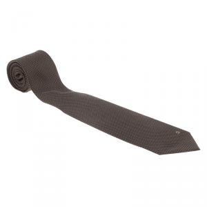 Pre Owned Gucci Brown Polka Dot Silk Tie