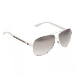 Pre Owned Gucci White GG 1951/S Aviator Sunglasses