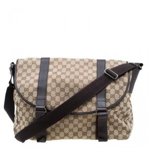 Gucci Beige/Ebony GG Canvas Messenger Bag