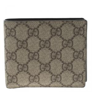 Gucci Beige GG Supreme Canvas Bi Fold Wallet