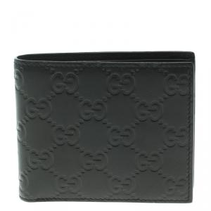Gucci Black Guccissima Leather Bi Fold Wallet