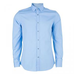 Gucci Men's Light Blue Cotton Shirt L