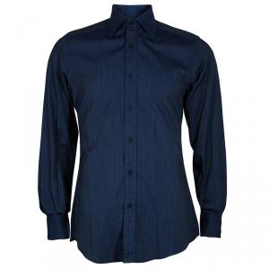 Gucci Men's Blue Pinstripe Shirt M