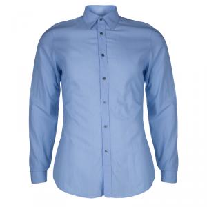 Gucci Men's Blue Slim Cotton Shirt M