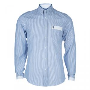 Gucci Men's  Blue Striped Shirt M