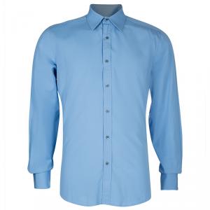 Gucci Men's Blue Cotton Shirt M