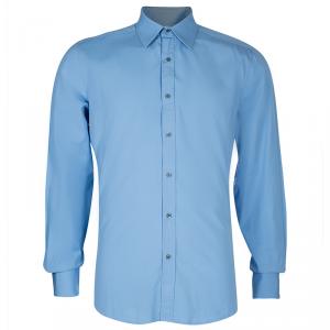 Gucci Men's Blue Cotton Shirt M