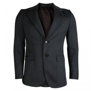Gucci Men's Grey Wool Quilted Lining Blazer M