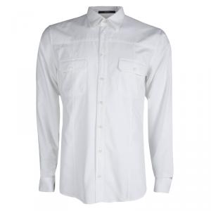 Gucci White Cotton Long Sleeve Button Front Slim Fit Shirt L