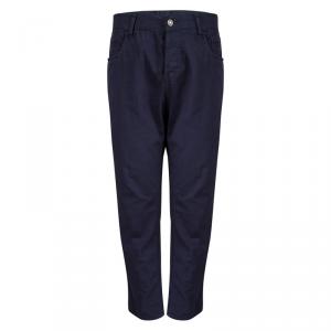 Gucci Navy Blue Cotton Regular Fit Pants L