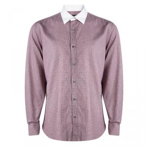 Gucci Multicolor Checked Cotton Contrast Collar Long Sleeve Button Front Shirt 4XL