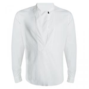 Gucci White Cotton Long Sleeve Slim Fit Tuxedo Shirt XL