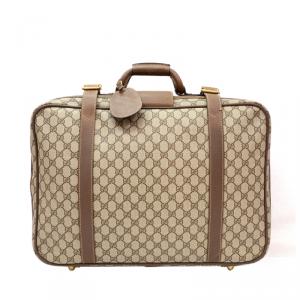 Gucci Dark Brown Monogram Canvas Travel Suitcase