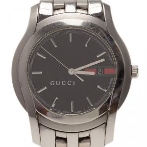 Gucci Black Stainless Steel 5500XL Men's Wristwatch 38MM