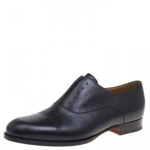 Hermes Black Leather Napoli Derby Size 44