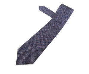 Pre Owned Hermes Blue Polka Dot Printed Silk Tie