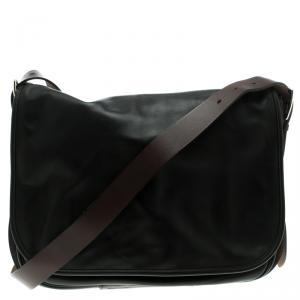 Hermes Black Box Calf Leather Barda Messenger Bag
