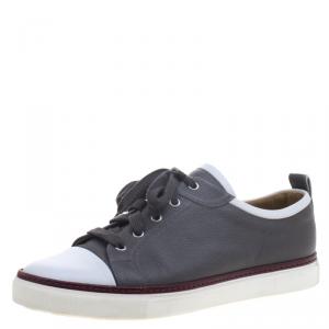 Hermes Two Tone Leather Inside Lace Up Sneakers Size 43