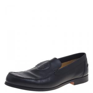 Hermes Black Leather Lucky Moccasins Size 43.5