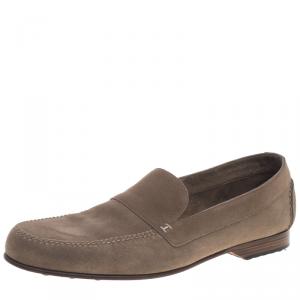 Hermes Beige Suede Keep Moccasins Size 43.5