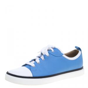 Hermes Two Tone Leather Inside Lace Up Sneakers Size 43.5