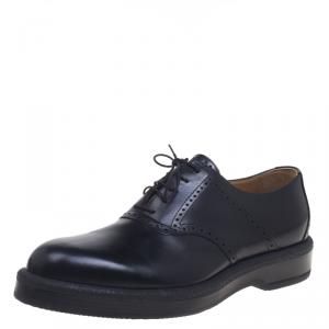 Hermes Black Brogue Leather Oxfords Size 43.5