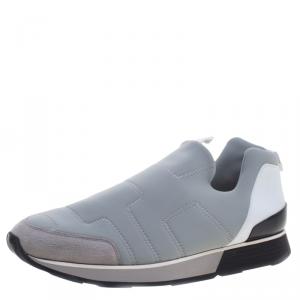 Hermes Grey Fabric Slip On Sneakers Size 43