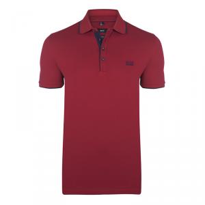 Boss by Hugo Boss Red Cotton Logo Short Sleeve Polo Shirt M