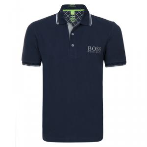 Boss by Hugo Boss Navy Contrast Stripe Cotton Logo Polo Shirt XL