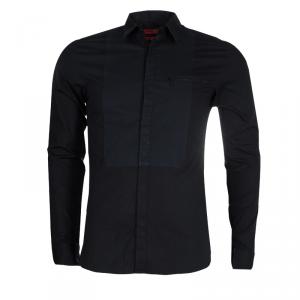 Hugo By Hugo Boss Black Bib Front Slim Fit Shirt S