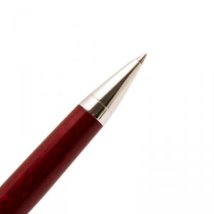 Jorg Hysek Red and Silver Stainless Steel Leather Rollerball Pen