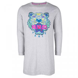 Kenzo Grey Tiger Embroidered Motif Sweatshirt XL