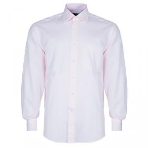 Lanvin Men's Pink Cotton Classic Collar Shirt L