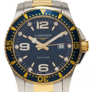 Longines Blue Stainless Steel Hydroconquest Men's Wristwatch 39MM