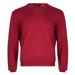 Pre Owned Loro Piana Men's Red Crewneck Sweater M