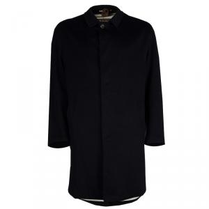 Loro Piana Black Cashmere Storm System Coat L