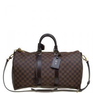 Louis Vuitton Damier Ebene Canvas Keepall Bandouliere 45