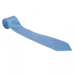 Pre Owned Louis Vuitton Blue Ciel Monogram Clover Tie