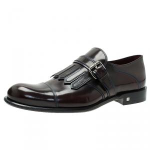 Louis Vuitton Burgundy Leather Norfolk Buckle Shoes Size 41