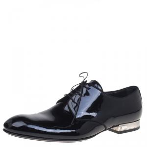 Pre Owned Louis Vuitton Black Patent Leather Derby Size 43