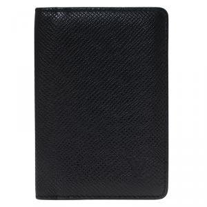 Pre Owned Louis Vuitton Black Taiga Leather Pocket Organizer